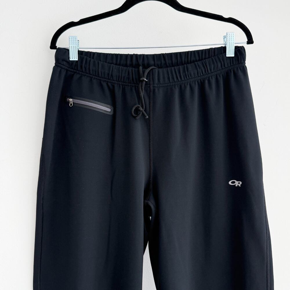 Outdoor Research Pants Men Large Black Jogger Fleece Lined Zip Pocket Drawstring
